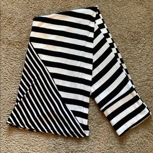 Black and white striped maxi skirt